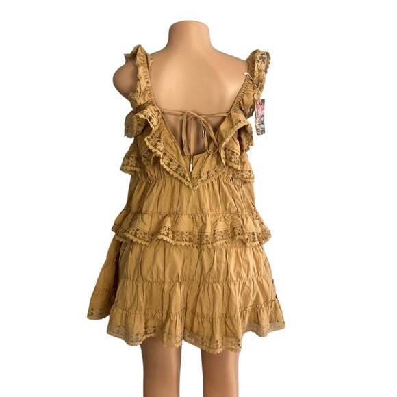 Gacaky Summer Sleeveless Rompers Ruffle Flowy Boho Sun Mini Dress - Picture 6 of 10